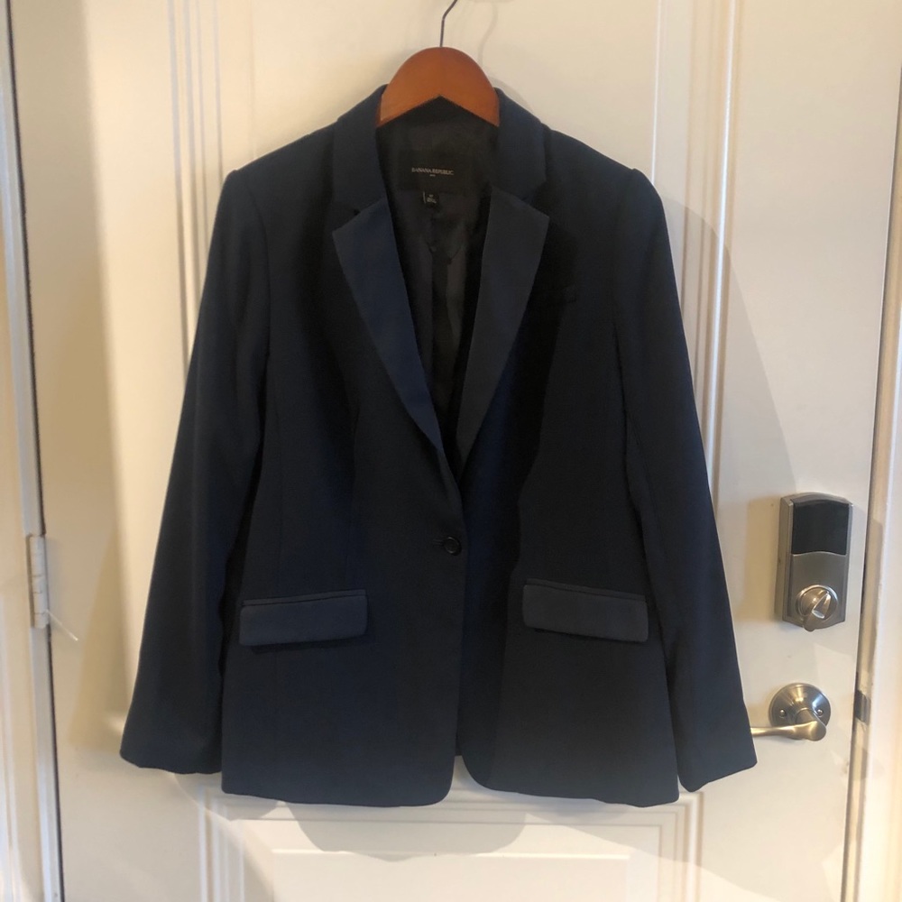 Banana Republic Navy and Satin Blazer